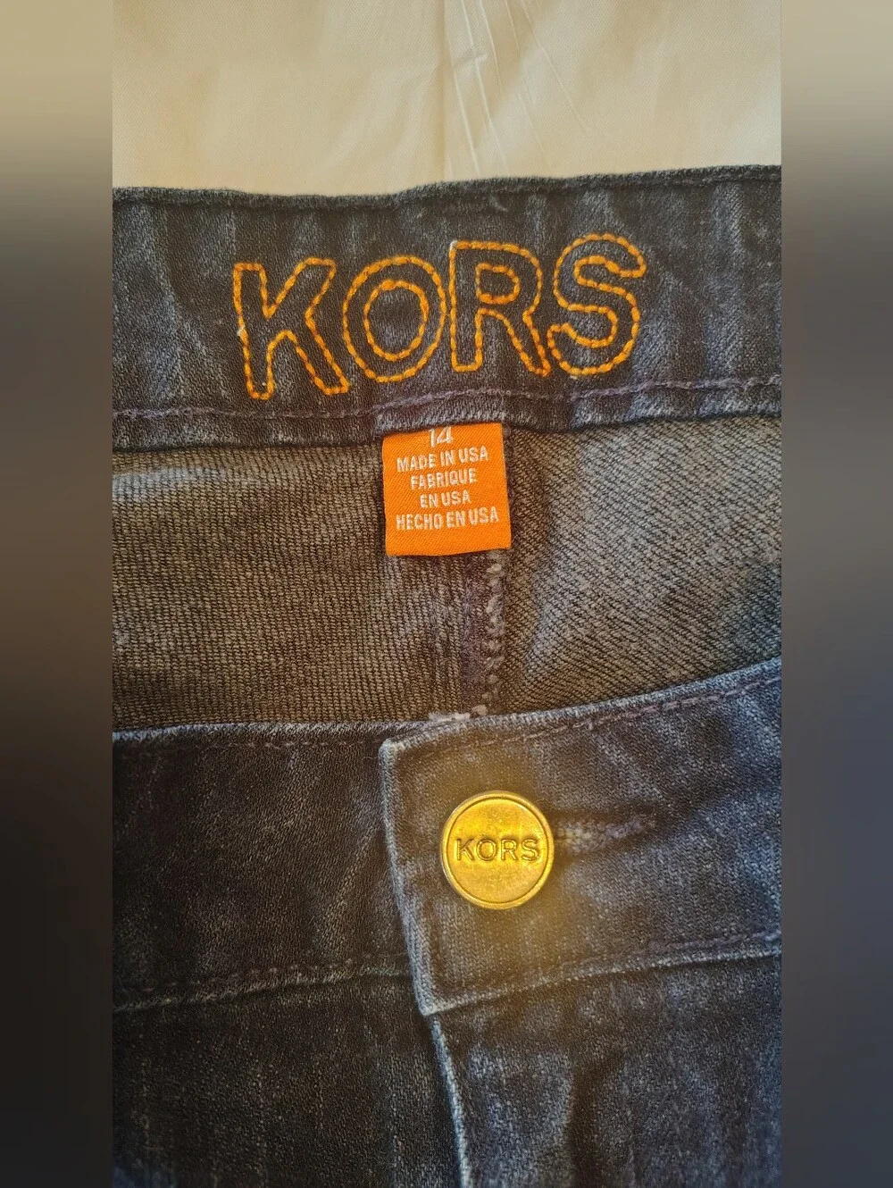 KORS By Michael Kors Straight Leg Deep Indigo Jeans Size 14